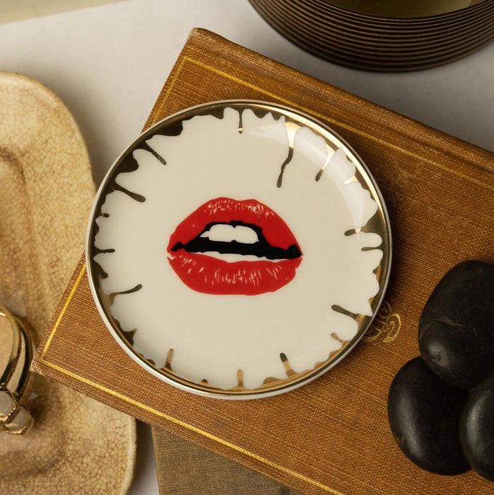 Seductive Scarlet Round Ceramic Dish