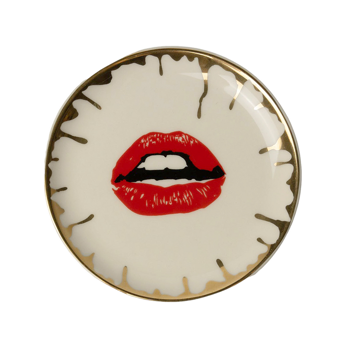 Seductive Scarlet Round Ceramic Dish