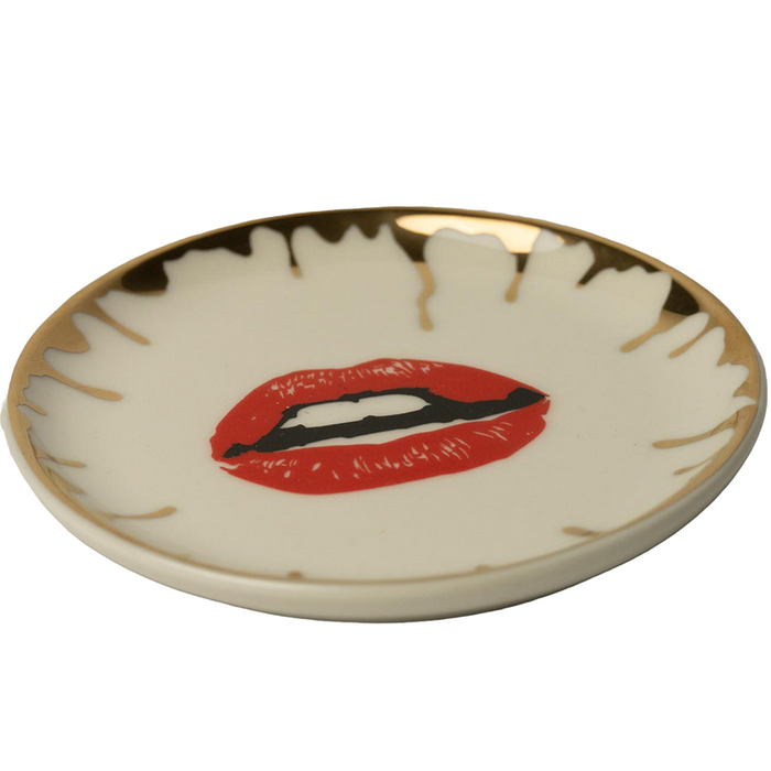 Seductive Scarlet Round Ceramic Dish