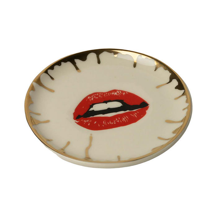 Seductive Scarlet Round Ceramic Dish