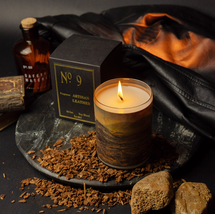 Wood Candle No. 9 Artisan Leather