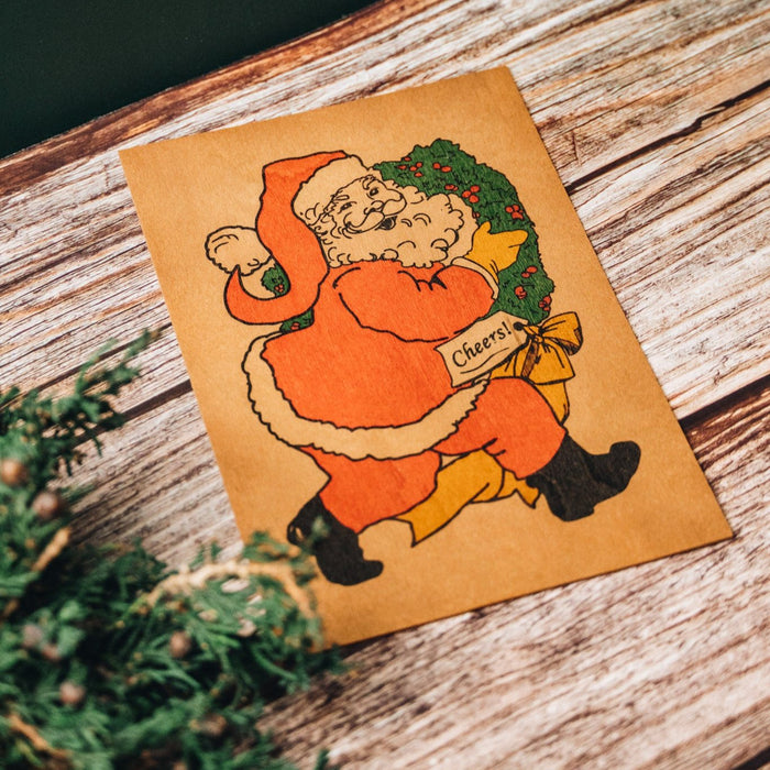 Wood Postcard - Santa