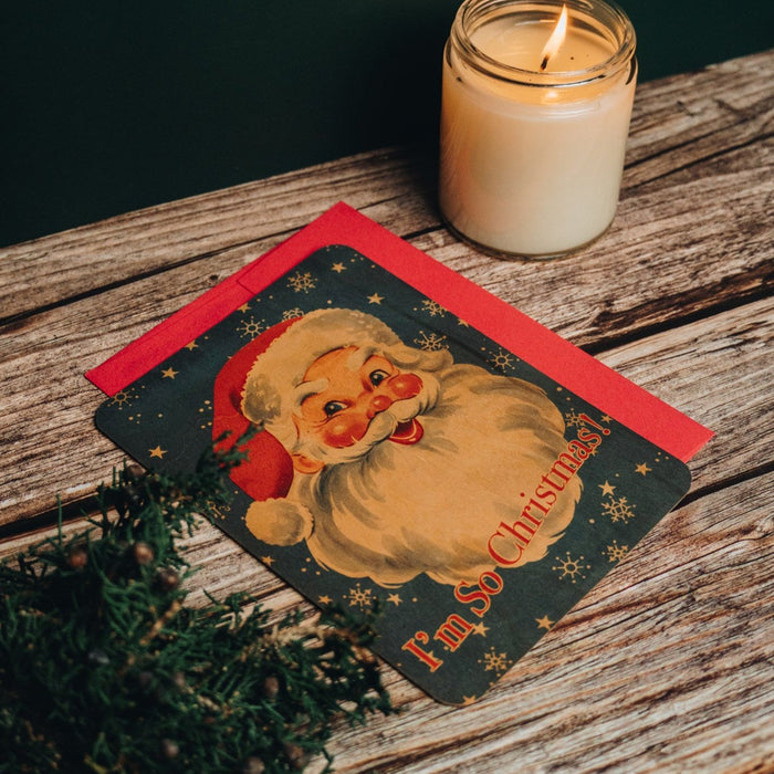 Vintage Santa Wood Flat Card