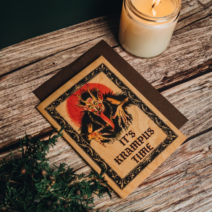 Wood Card Folding  - Krampus Time