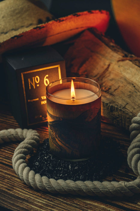 Wood Candle No. 6 Vanilla Bourbon Amber