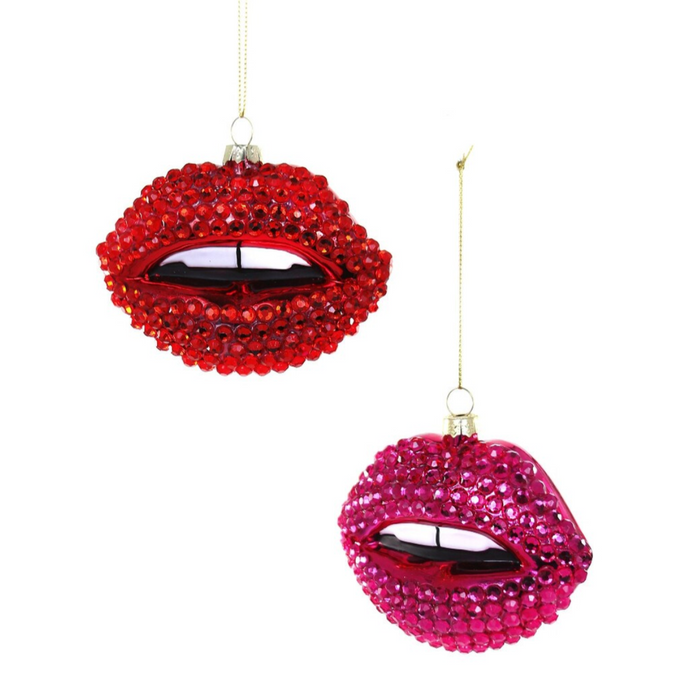 Rhinestone Lips Ornament