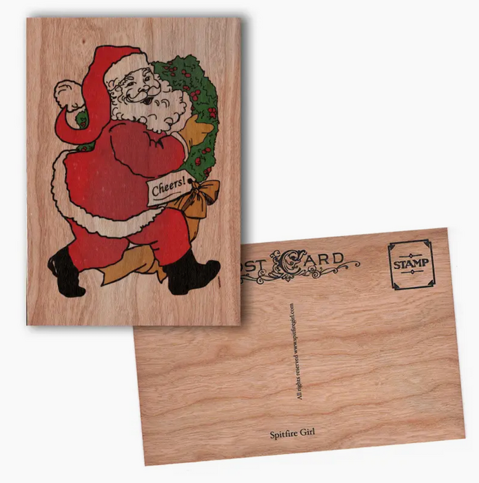 Wood Postcard - Santa