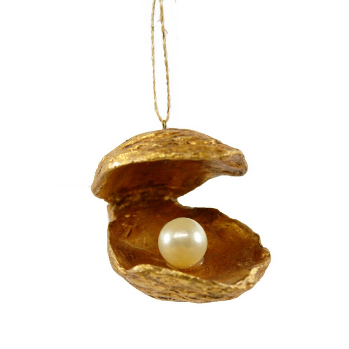 Oyster With Pearl Gold Ornament