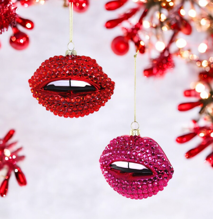 Rhinestone Lips Ornament