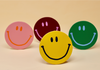 Happy Face Smiley Leather Coasters