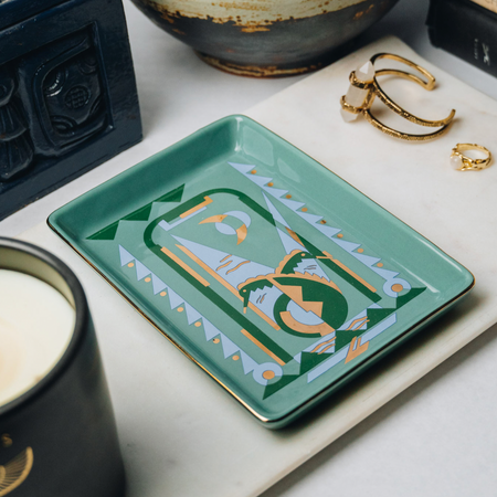 Deco Seahorse Ceramic Tray