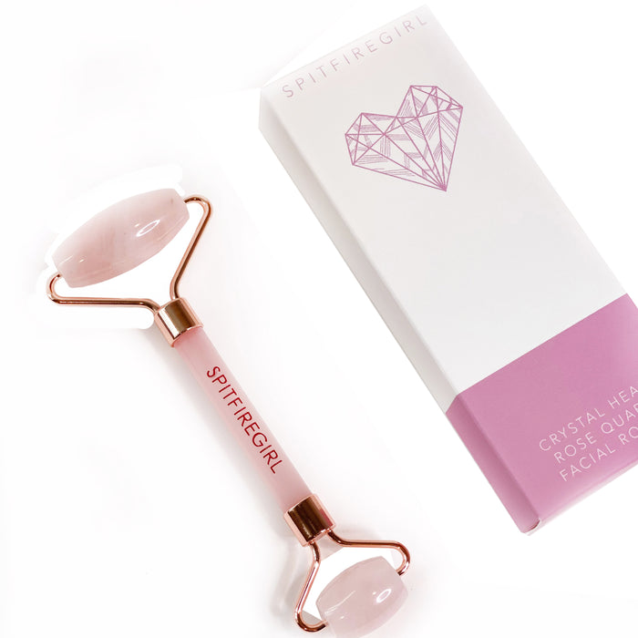 Crystal Heart Rose Quartz Facial Roller