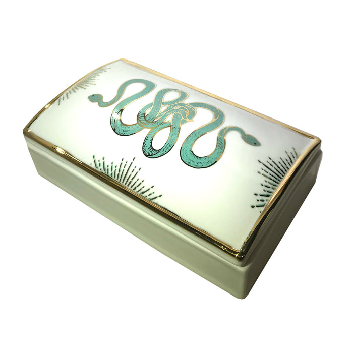 Golden Serpent Ceramic Box