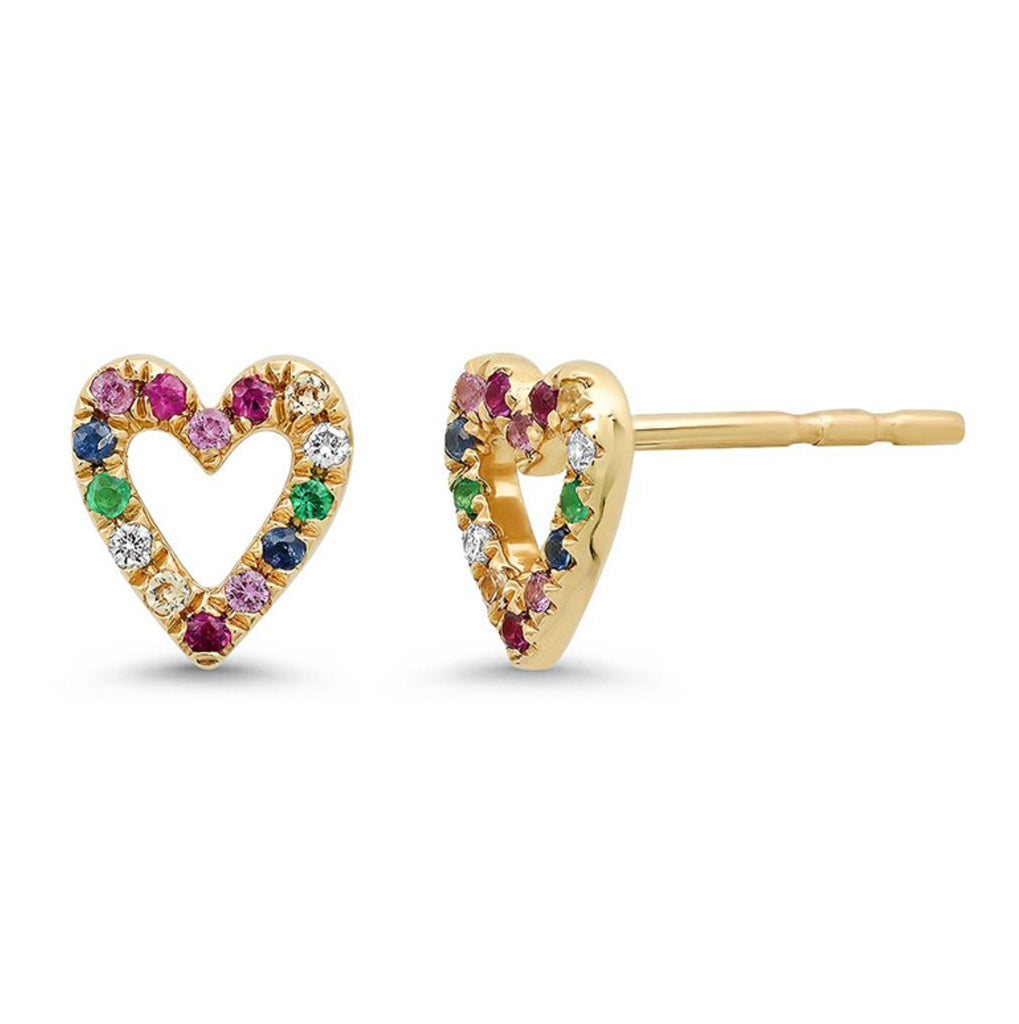 Rainbow hot sale heart earrings