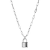 Lock Paper Clip Link Chain Necklace