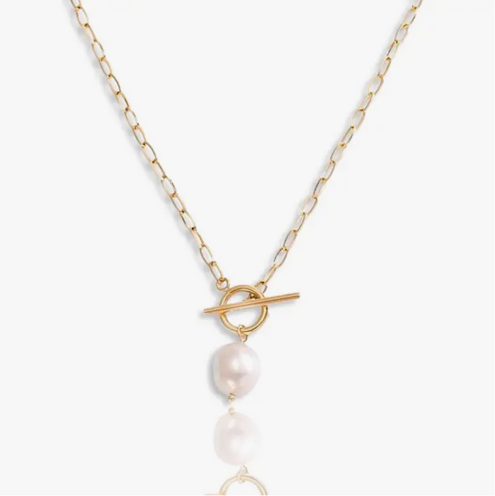 Baroque Pearl Paper Clip Toggle Clasp Necklace– Spitfire Girl