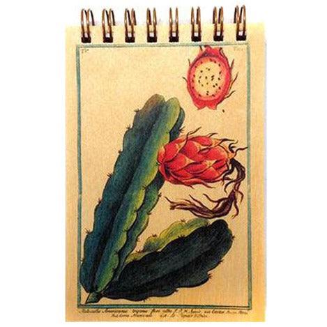 Wood Notepad Cactus Botanical Small